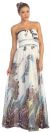 Main image of Strapless Printed Long Formal Prom Dress with Beaded Waist